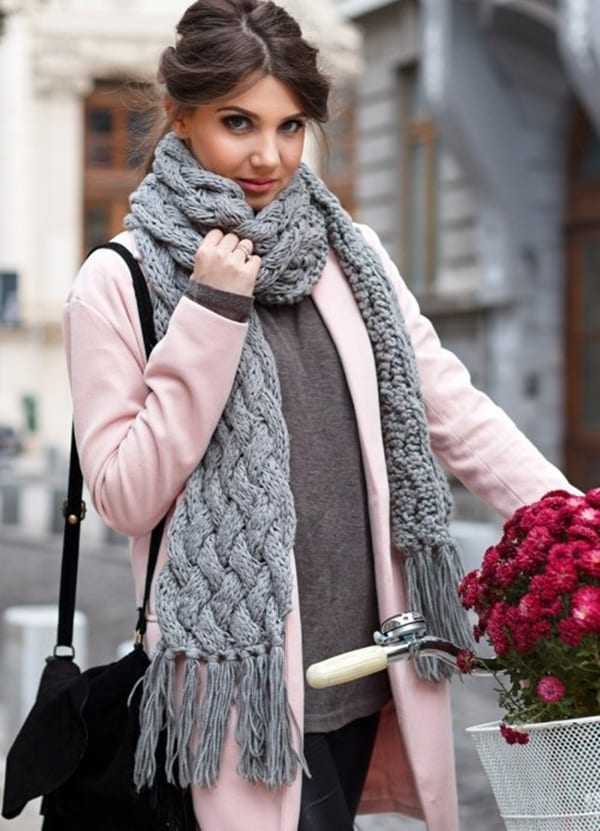 Зимний шарф как носить