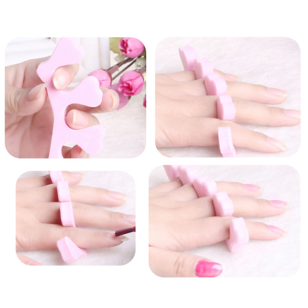 5 Pairs Pale pink Soft Nail Art Toe Finger Separator Manicure Pedicure Tool
