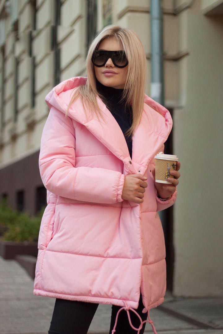 С чем носить зимнюю розовую куртку