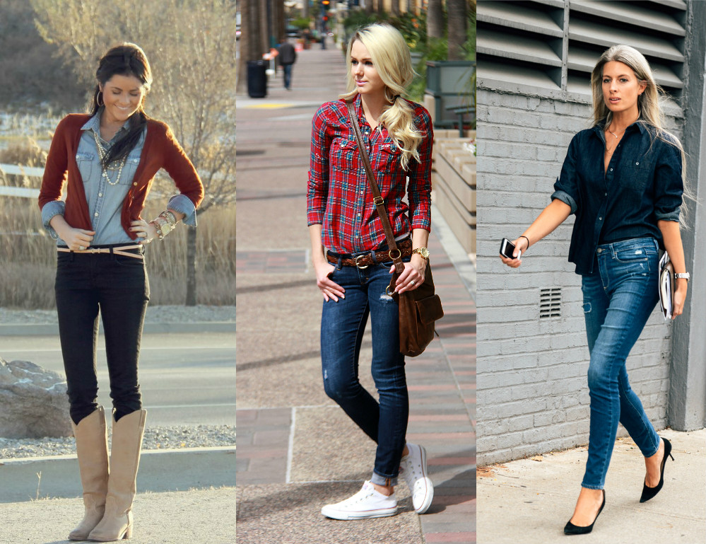 Как и с чем носить джинсы узкие женские