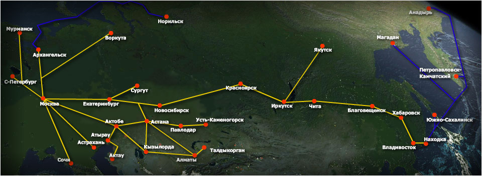 Карта жд красноярск москва