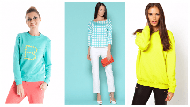 с узкими брюками разных цветов