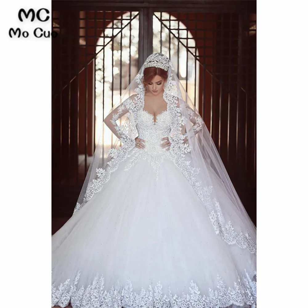 2019 Hot Wedding Dresses Sweetheart Ball Gown Tulle With Applique (2)