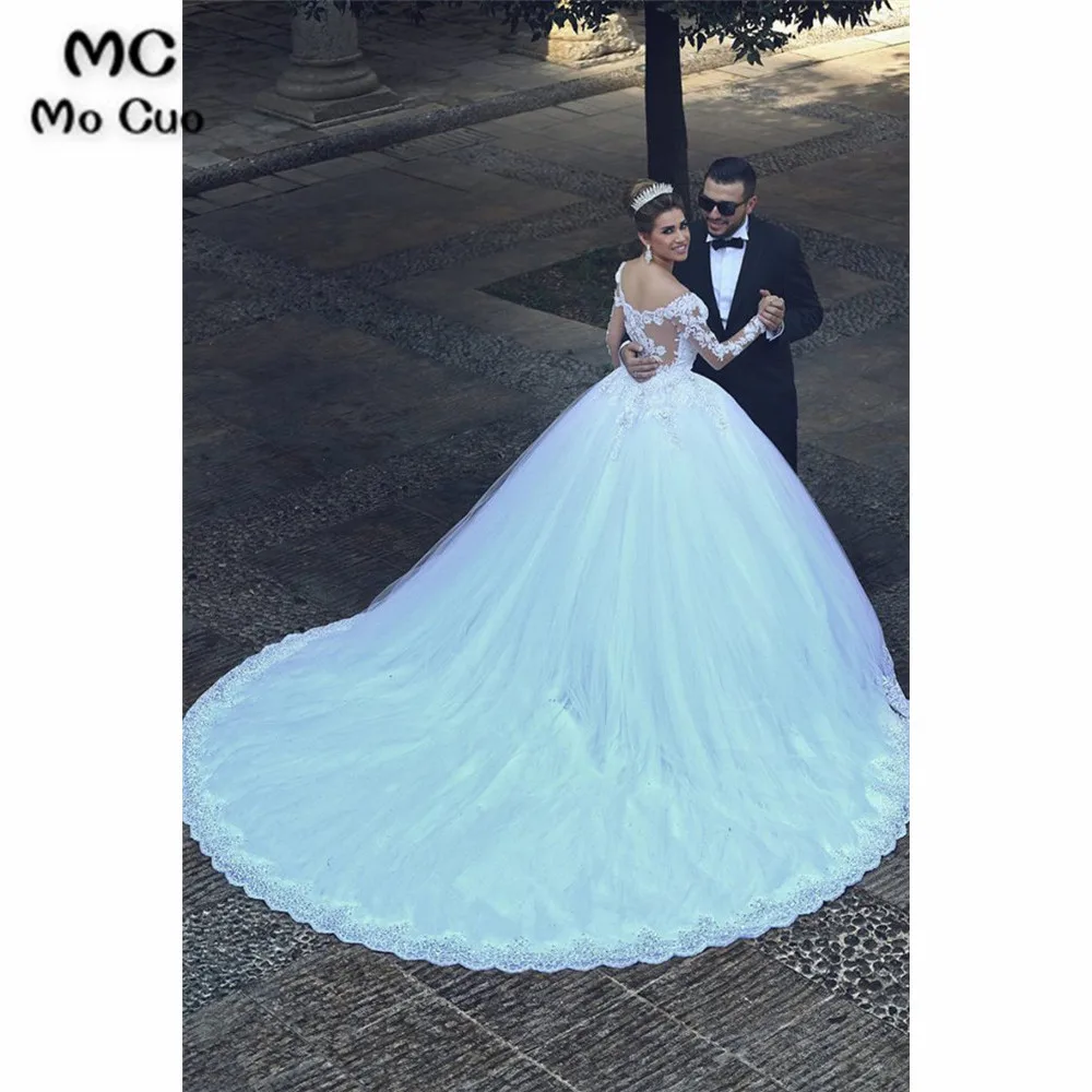2019 Hot Wedding Dresses Sweetheart Ball Gown Tulle With Applique (4)