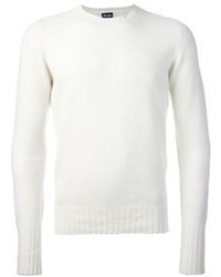 Белый свитер с круглым вырезом