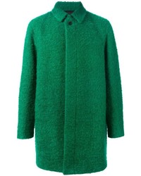 Зеленое длинное пальто