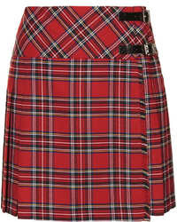 Красная мини-юбка в шотландскую клетку