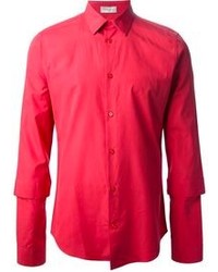 Красная рубашка с длинным рукавом