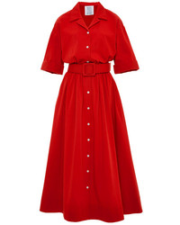 Красное платье-рубашка