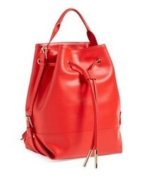 Красный кожаный рюкзак