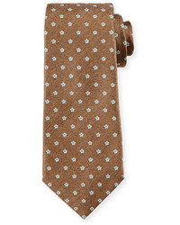Светло-коричневый галстук с принтом