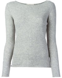 Серый свитер с круглым вырезом