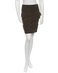 Темно-коричневая бархатная юбка-карандаш