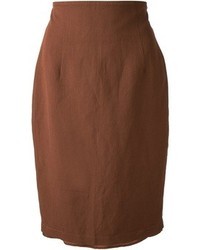 Темно-коричневая юбка-карандаш
