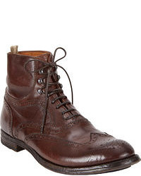 Темно-коричневые кожаные ботинки броги