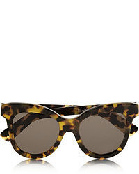 Темно-коричневые солнцезащитные очки с леопардовым принтом