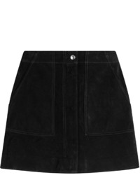 Черная замшевая мини-юбка