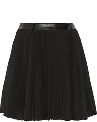 Черная мини-юбка со складками