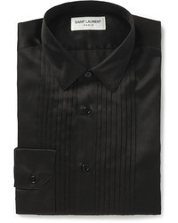 Черная шелковая классическая рубашка