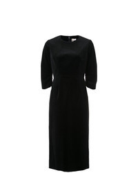 Черное бархатное платье-футляр