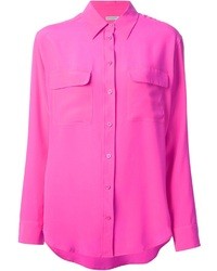 Ярко-розовая блуза на пуговицах