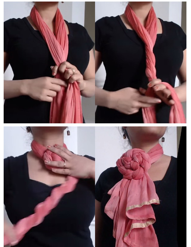 Как завязать легкий шарф. Завязывание шарфов на шею. Красивый узел на шарфе. Завязка шарфа. Шарф способы завязывания женщине.