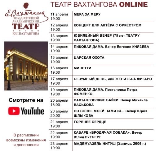 Афиша театры москвы сегодня расписание