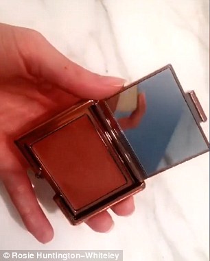 She then shows a pretty rectangular case of metallic rose gold, the same casing as the rest of the collection, which contains a cream blush, £14.00