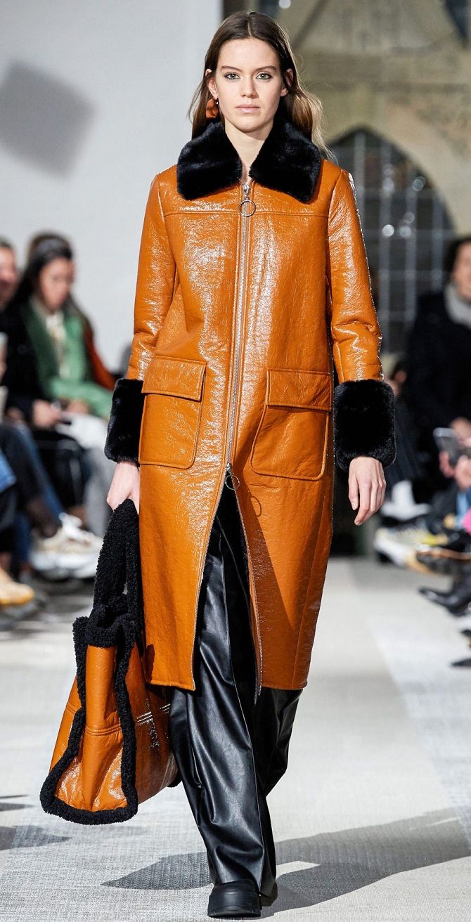 Кожаные куртки и пальто тренд зимней моды 2019-2020 года