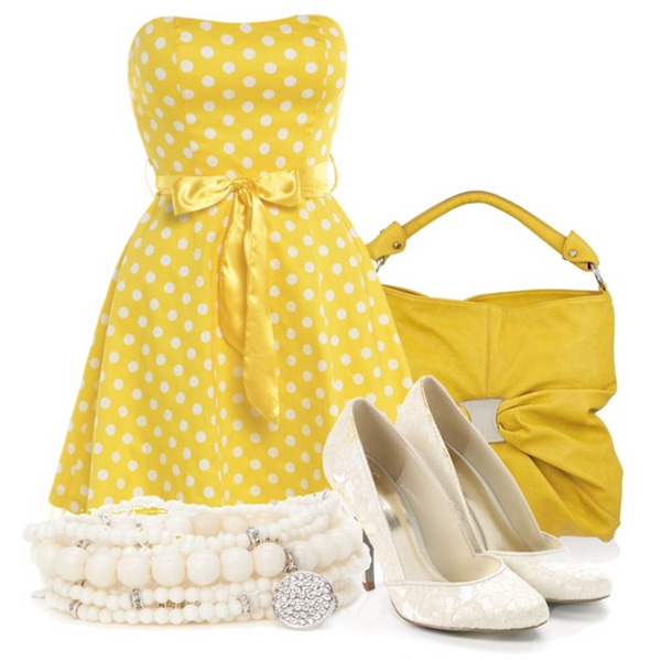 Образ с желтым платьем