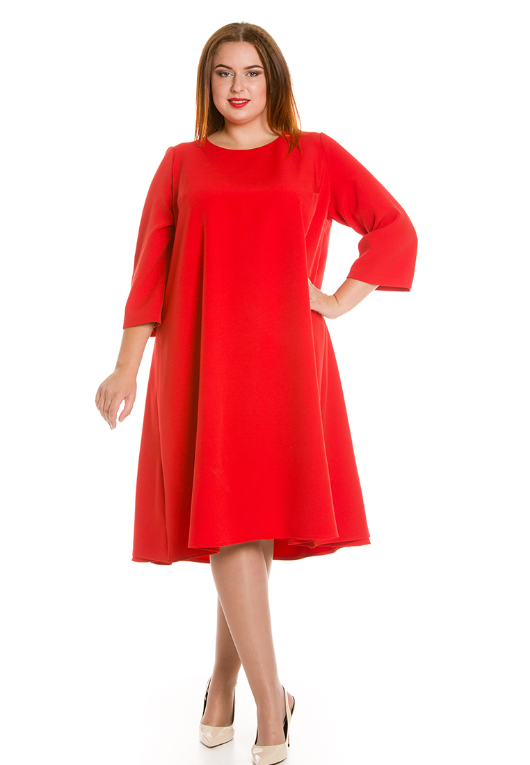 Красное платье для полных