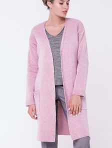 Как выбрать кардиган по типу фигуры? Теплый розовый кардиган с карманами на работу и в офис