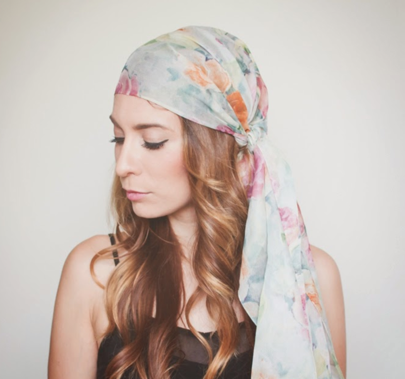 Красиво завязать платок на голове летом