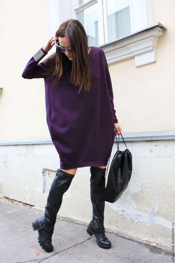 Стильные трикотажные платья осень-зима 2019-2020: фото идеи луков