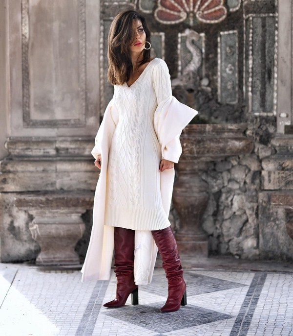 Стильные трикотажные платья осень-зима 2019-2020: фото идеи луков