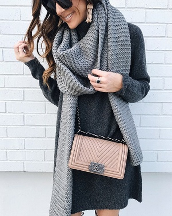 Стильные трикотажные платья осень-зима 2019-2020: фото идеи луков