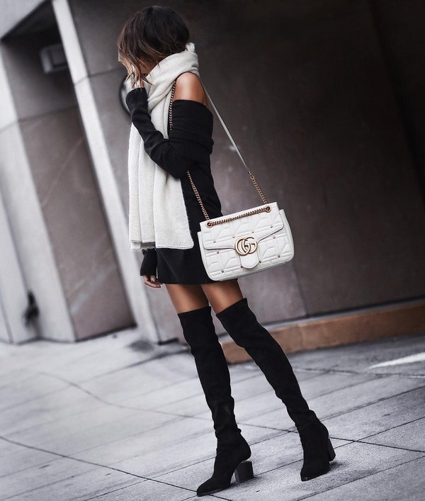 Стильные трикотажные платья осень-зима 2019-2020: фото идеи луков