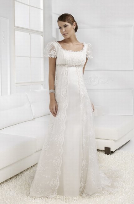 Свадебное платье с рукавами-фонариками