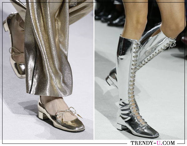 Туфли и сапоги цвета металлик Christian Dior весна-лето 2018