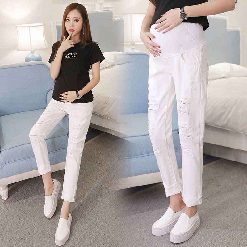 белые джинсы для беременных