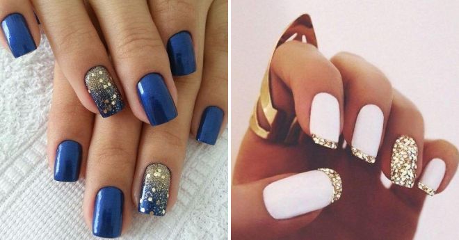 маникюр с золотыми блестками 2017 маникюр с золотыми блестками 2017