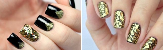 черно золотой маникюр 2017 черно золотой маникюр 2017