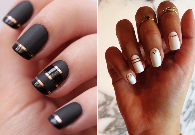 маникюр в золотом цвете