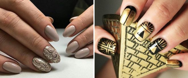 маникюр с золотым рисунком 2017 года маникюр с золотым рисунком 2017 года