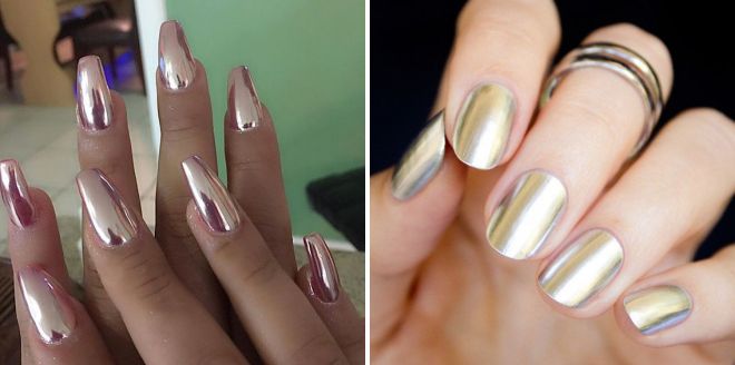 маникюр золотого цвета