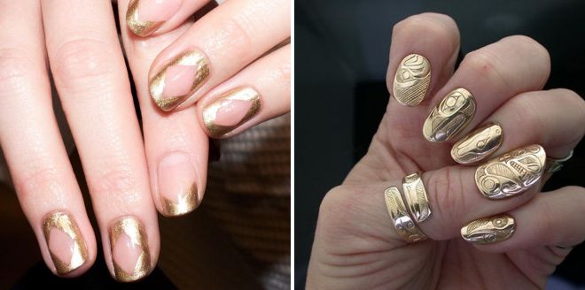 маникюр с золотом маникюр с золотом