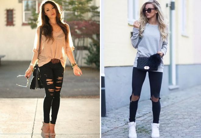 с чем носить черные рваные джинсы с чем носить черные рваные джинсы