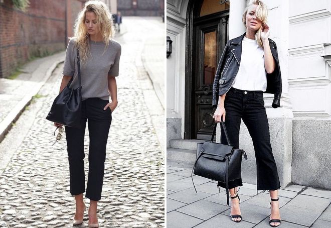 с чем носить укороченные черные джинсы с чем носить укороченные черные джинсы