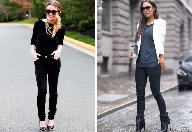 с чем носить черные зауженные джинсы с чем носить черные зауженные джинсы