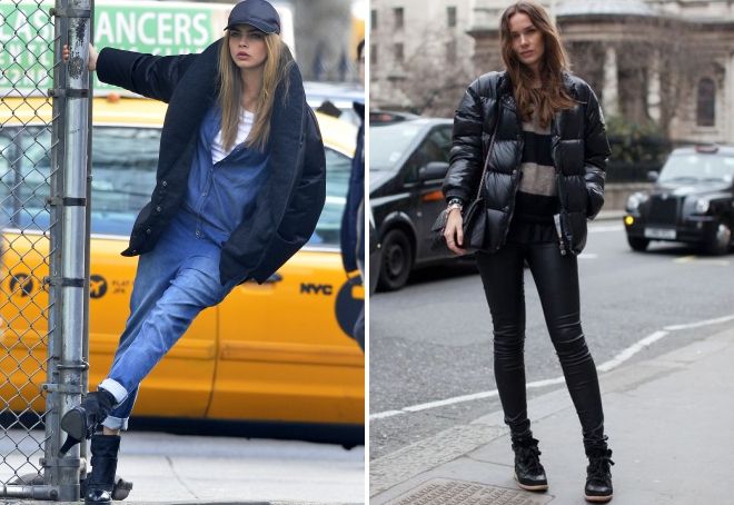 С чем носить черный пуховик С чем носить черный пуховик